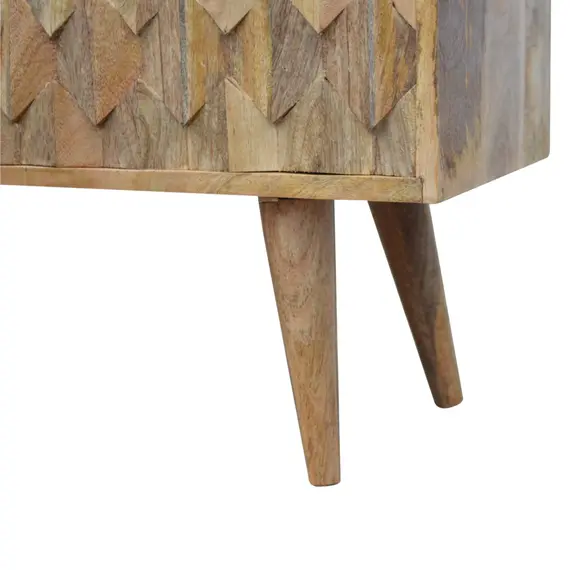 Buy Pineapple Carved Media Unit with Sliding Door, 7 image