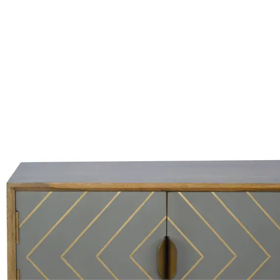Buy Sleek Cement Brass Inlay Media Unit, 6 image