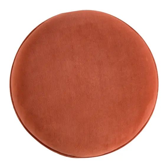 Buy Brick Red Velvet Nordic Style Footstool, 7 image