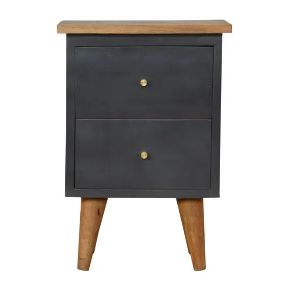Buy Charcoal Black Hand Painted Bedside