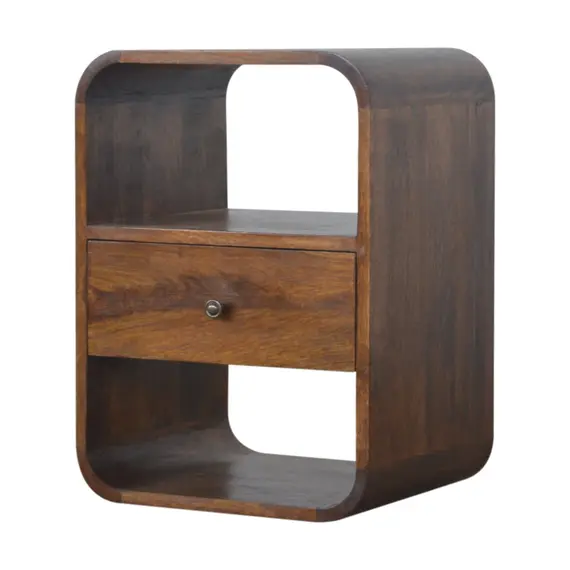 Buy Chestnut Curved Edge Bedside, 3 image