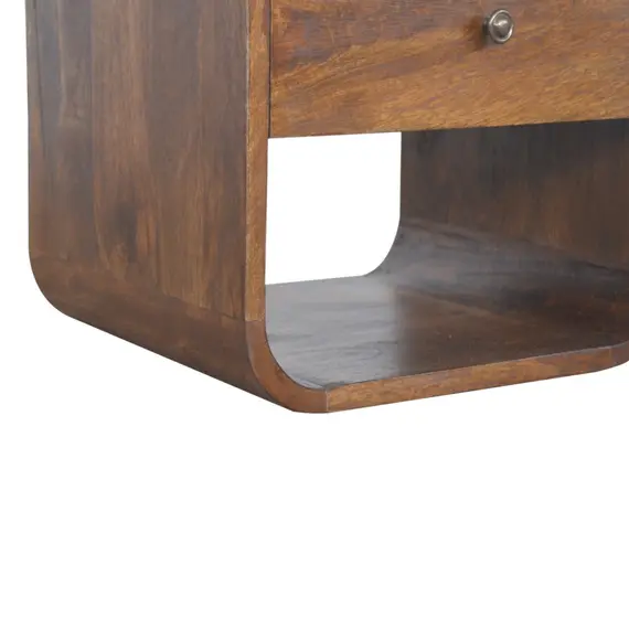 Buy Chestnut Curved Edge Bedside, 5 image