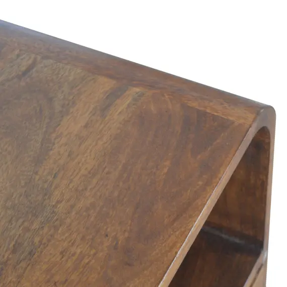 Buy Chestnut Curved Edge Bedside, 7 image