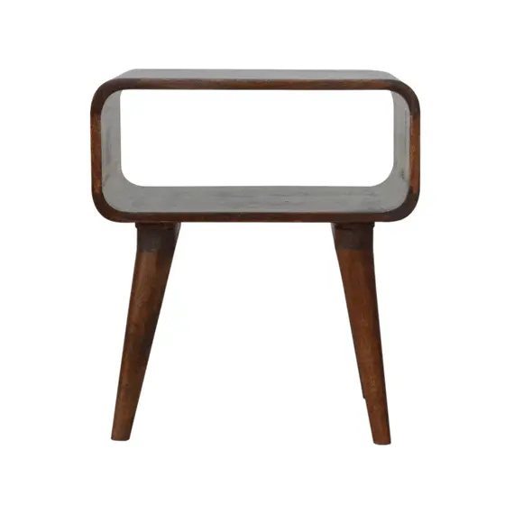 Buy Chestnut Curved Edge Bedside, 12 image