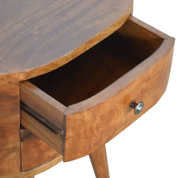 Buy Chestnut Rounded Bedside Table, 4 image