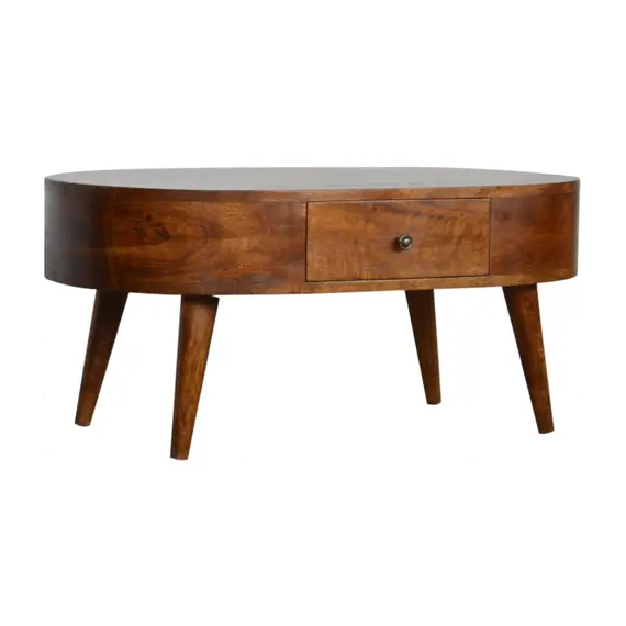 Buy Chestnut Rounded Coffee Table, 3 image