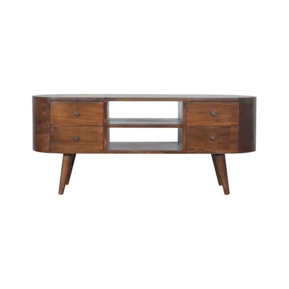 Buy Chestnut Rounded Entertainment Unit, 13 image