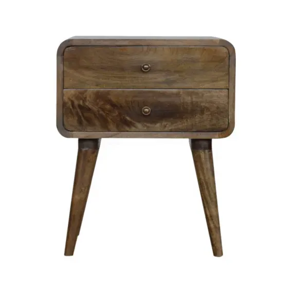 Buy Curved Classic Grey Washed Bedside, 10 image