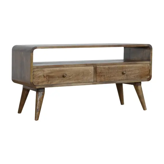 Buy Curved Grey Washed Media Unit, 4 image