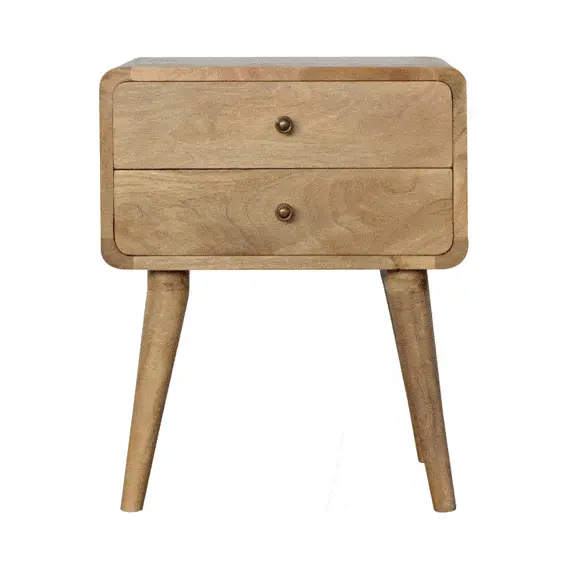 Buy Curved Oak-ish Bedside, 10 image