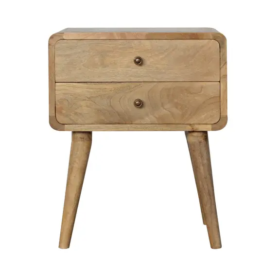 Buy Curved Oak-ish Bedside, 12 image