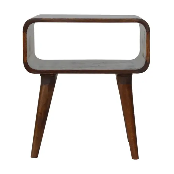 Buy Curved Open Chestnut Bedside