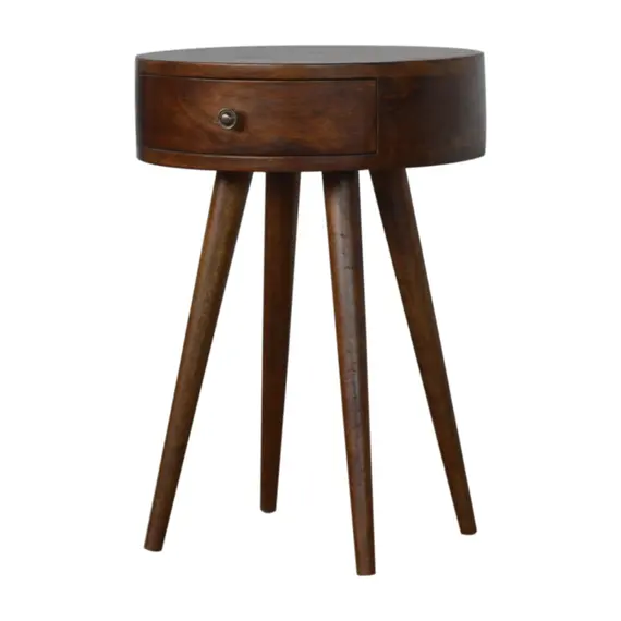 Buy Nordic Chestnut Circular Shaped Bedside, 2 image