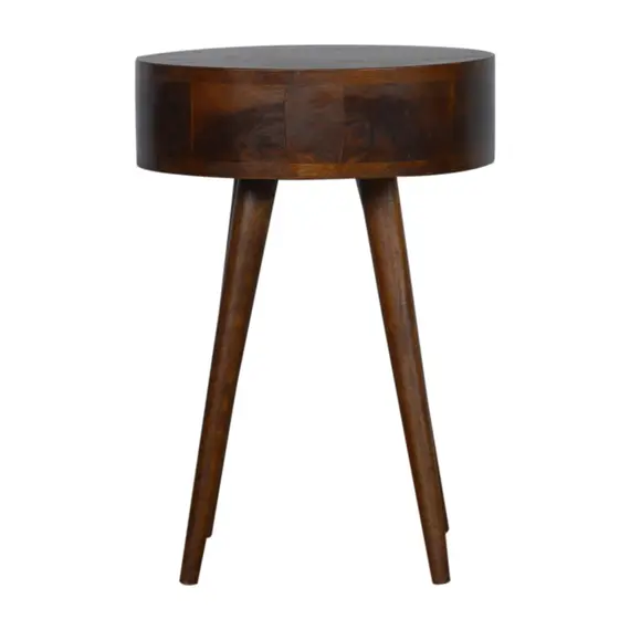 Buy Nordic Chestnut Circular Shaped Bedside, 9 image