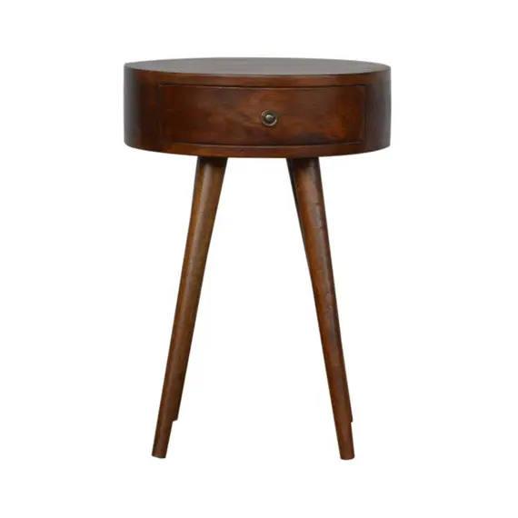 Buy Nordic Chestnut Circular Shaped Bedside, 11 image