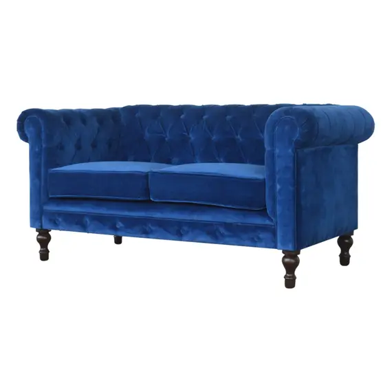 Buy Royal Blue Velvet Chesterfield Sofa, 4 image