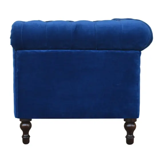 Buy Royal Blue Velvet Chesterfield Sofa, 10 image