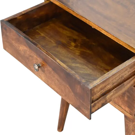 Buy Chestnut Modern Solid Wood Bedside, 6 image