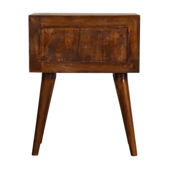 Buy Chestnut Modern Solid Wood Bedside, 10 image