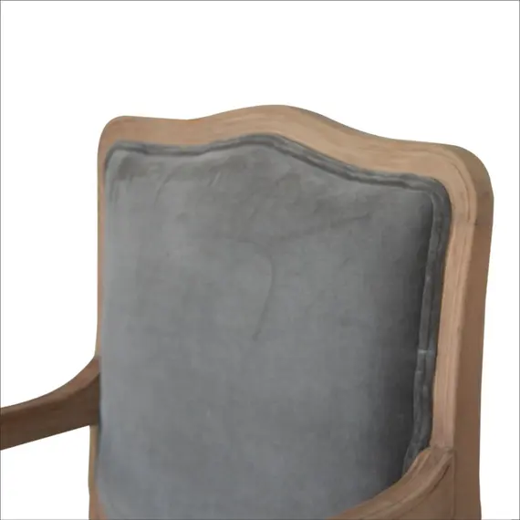 Buy Grey Velvet French Style Chair, 7 image
