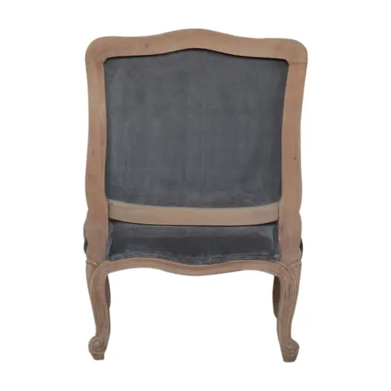 Buy Grey Velvet French Style Chair, 10 image