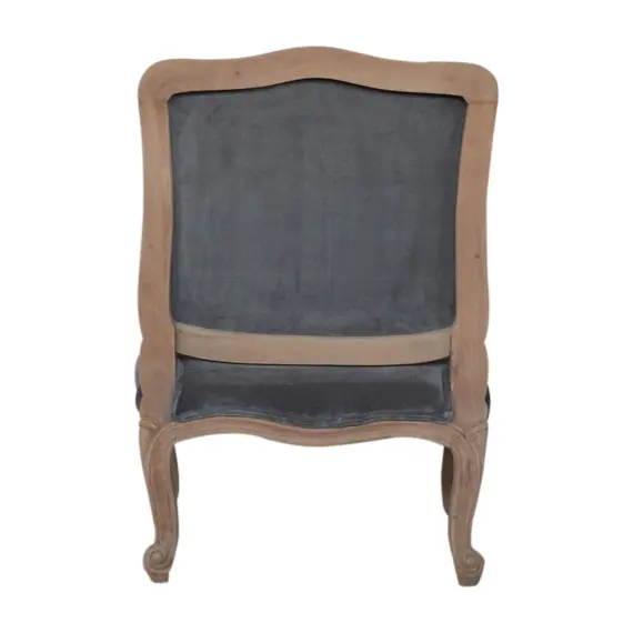 Buy Grey Velvet French Style Chair, 19 image