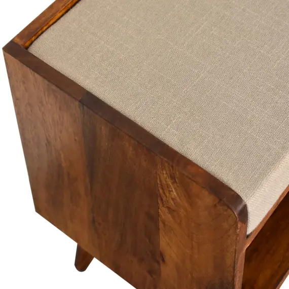 Buy Nordic Chestnut Finish Storage Bench with Seat Pad, 6 image