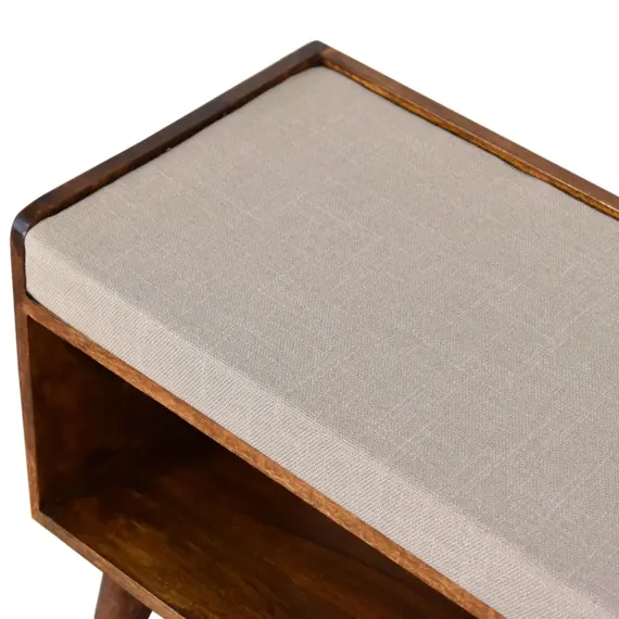 Buy Nordic Chestnut Finish Storage Bench with Seat Pad, 15 image