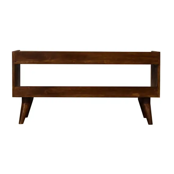 Buy Nordic Chestnut Finish Storage Bench with Seat Pad, 18 image