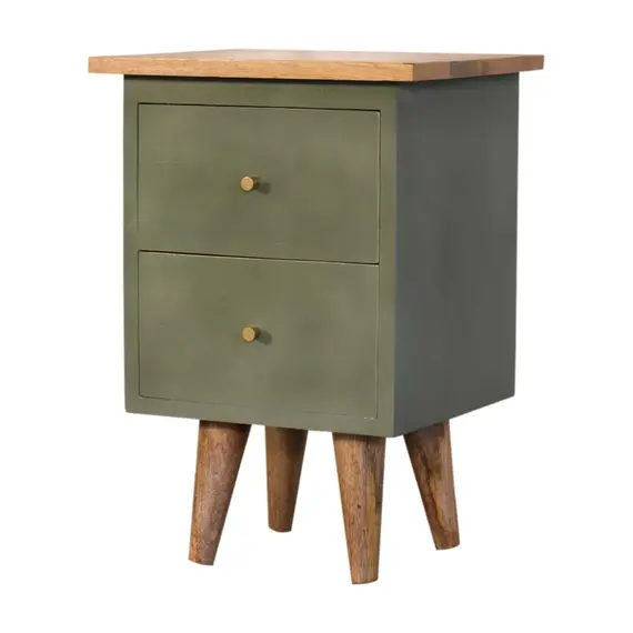 Buy Olive Hand Painted Bedside, 4 image