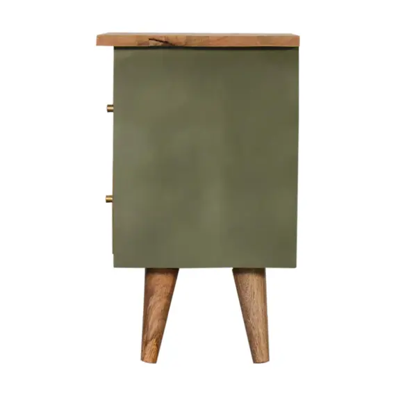 Buy Olive Hand Painted Bedside, 17 image