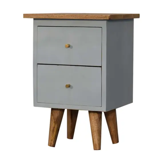 Buy Sky Blue Hand Painted Bedside, 3 image