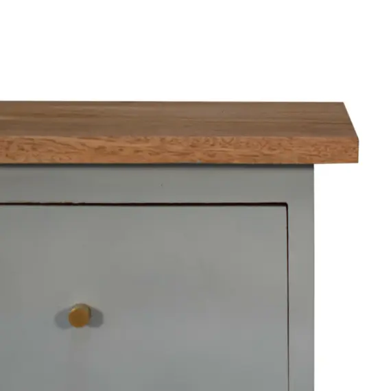 Buy Sky Blue Hand Painted Bedside, 4 image