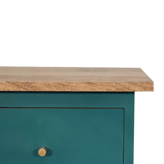 Buy Teal Hand Painted Bedside, 4 image
