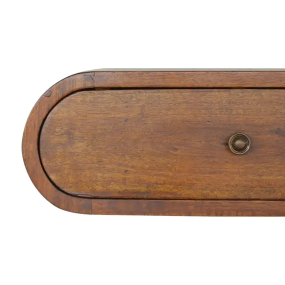Buy Wall Mounted Round Chestnut Bedside, 5 image