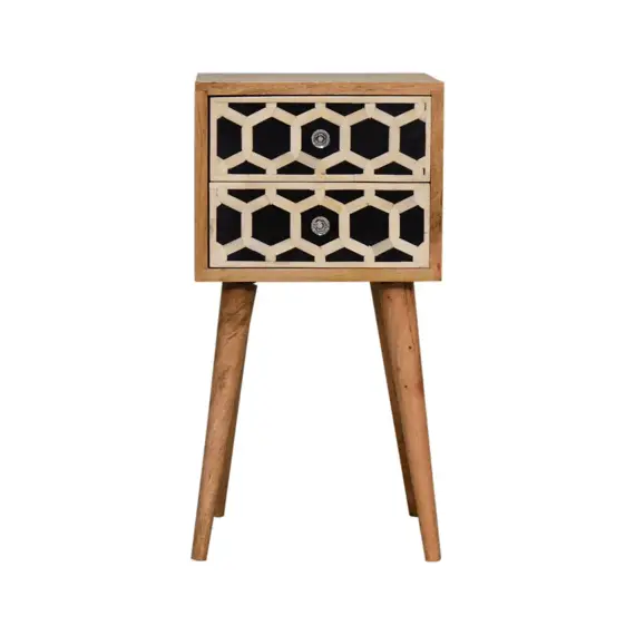 Buy Mini Bone Inlay 2 Drawer Bedside, 19 image