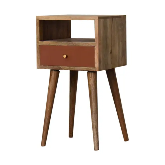 Buy Mini Brick Red Hand Painted Bedside, 3 image