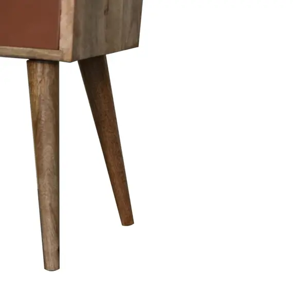 Buy Mini Brick Red Hand Painted Bedside, 7 image