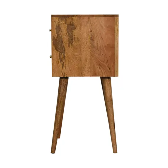 Buy Mini Cube Carved 2 Drawer Bedside, 18 image