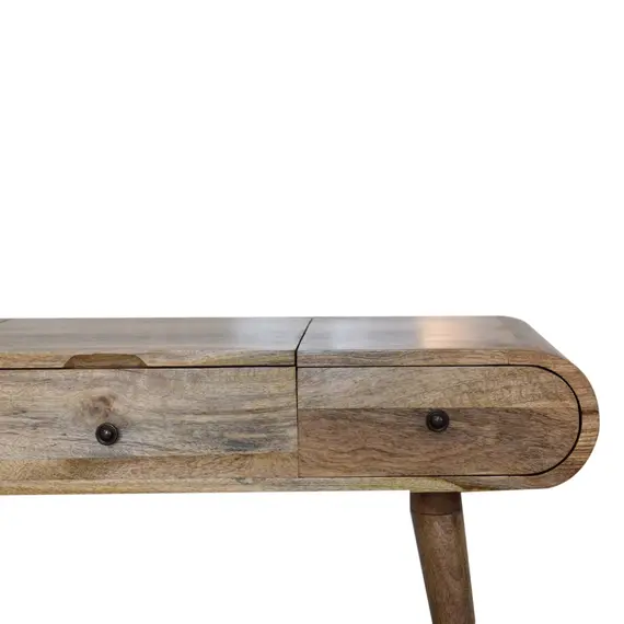 Buy Solid Wood Dressing Table with Foldable Mirror, 7 image