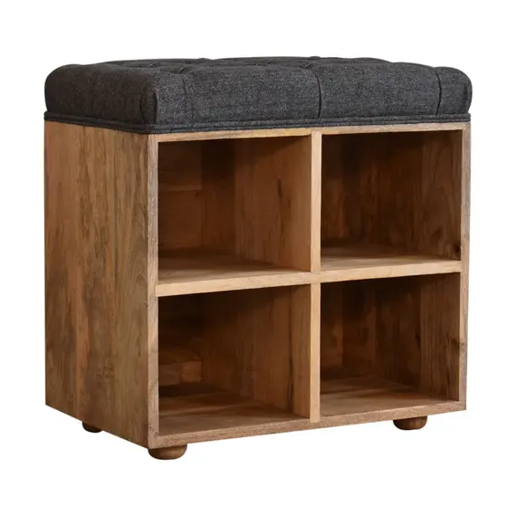 Buy Mini Black Shoe Storage Footstool, 4 image