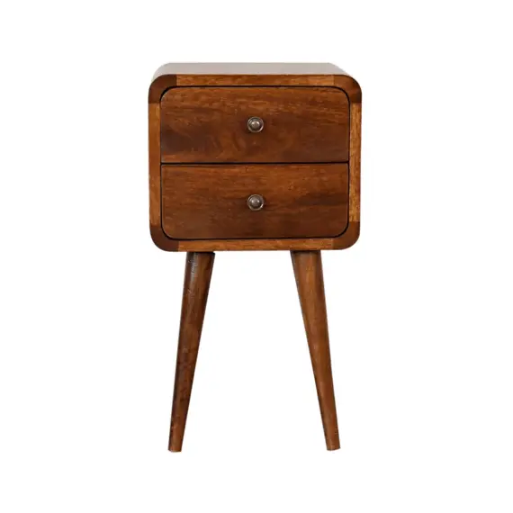 Buy Mini Chestnut Curved Bedside, 12 image