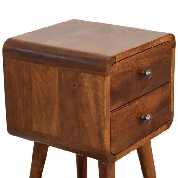 Buy Mini Chestnut Curved Bedside, 17 image