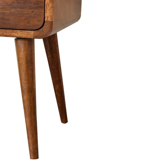 Buy Mini Chestnut Curved Bedside, 19 image