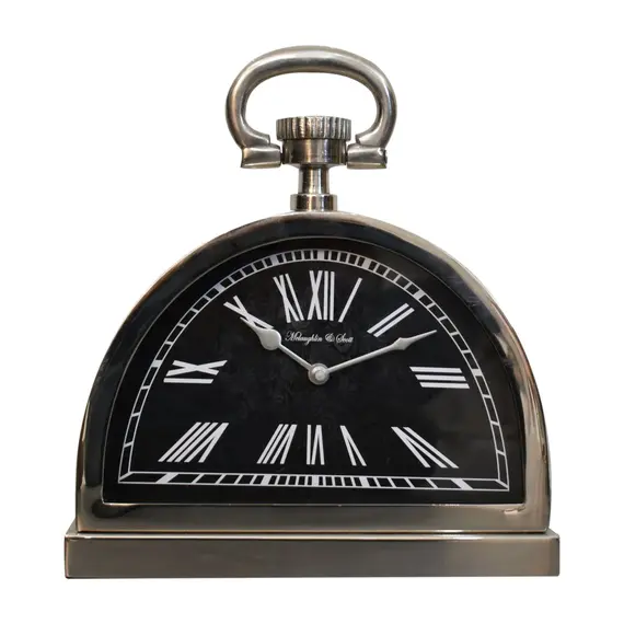 Buy Black and Chrome Table Clock, 2 image