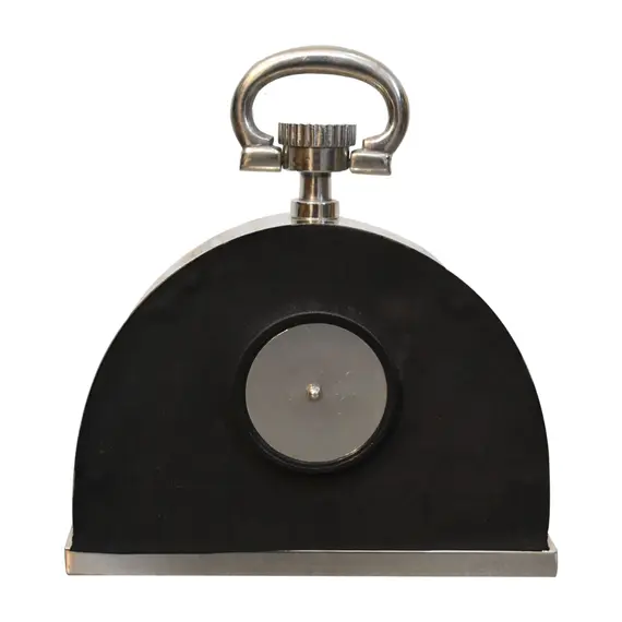 Buy Black and Chrome Table Clock, 12 image