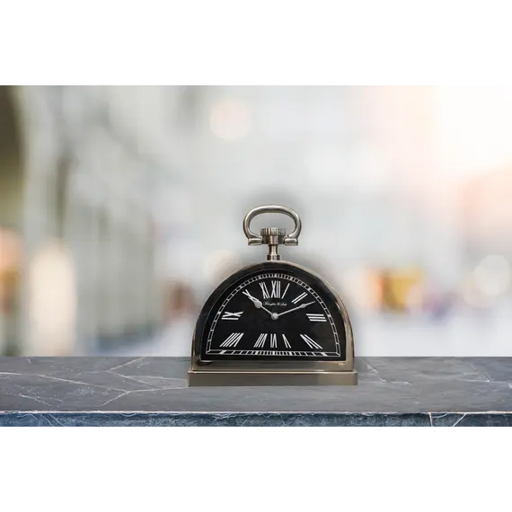 Buy Black and Chrome Table Clock, 15 image