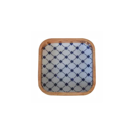 Buy Blue and White Square Bowl Set of 2, 15 image