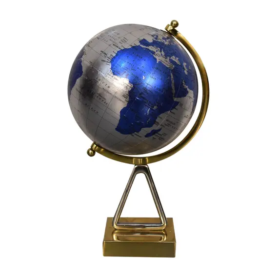 Buy Blue Globe with Mixed Chrome & Brass Frame
