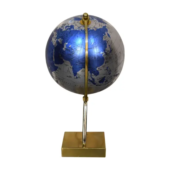 Buy Blue Globe with Mixed Chrome & Brass Frame, 8 image